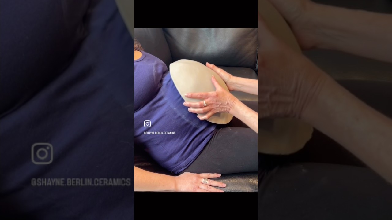 Using my daughter’s pregnant belly to make a clay bowl - casting memories ❤️ 