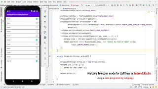 Multiple Selection mode for ListView in 📱 Android Studio 📱 using a Java programming language