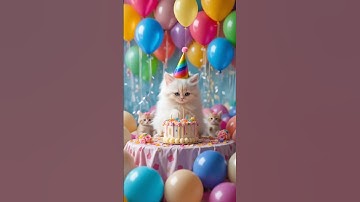 Thumbnail of happy birthday to you dear cute cat 😺🐈 #cute #birthday #love #cutekitty #shorts2025 #viralcats