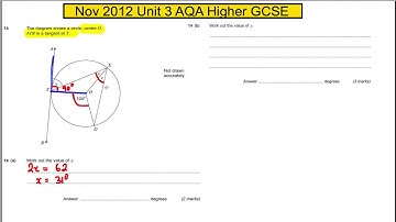 AQA Unit 3 Maths Higher GCSE - November 2012 Q14