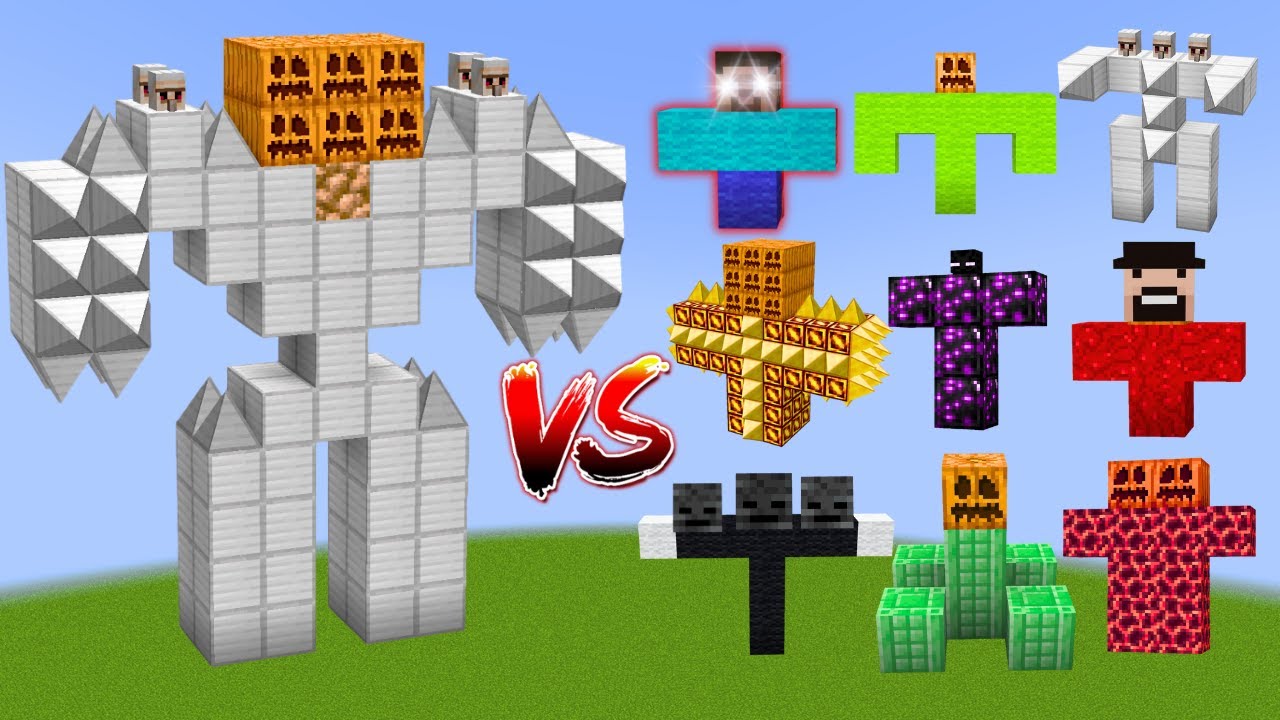 TITAN MUTANT IRON GOLEM vs All Minecraft Bosses - Minecraft Mob Battle ...