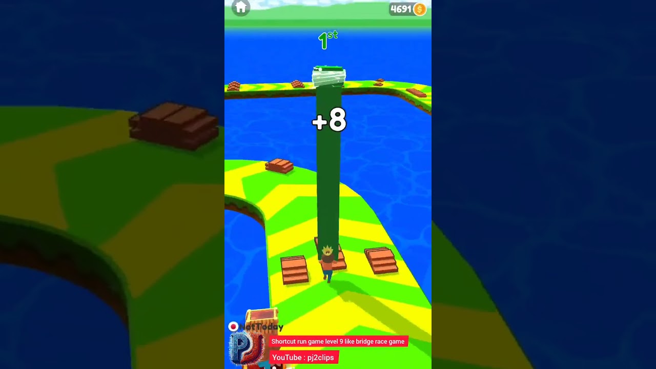 shortcut run game level 9 like bridge race game 