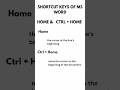 Home &amp; ctrl + Home #shortsfeed #shorts #viral #viralshort #byroop #How to#msword #shortcutkeys#reels