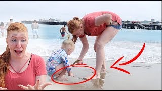 2yr old reaction to THIS beach