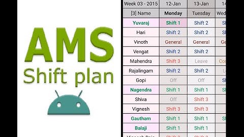 AMS Shift plan app version 2.1 demo
