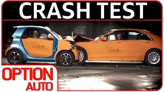Crash test : Mercedes S-Class 2014 VS smart 2015 (Option Auto)