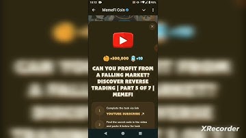 MemeFi Video Code | CAN YOU PROFIT FROM A FALLING MARKET? #memefi#crypto#airdrop#tap2earn#code#video