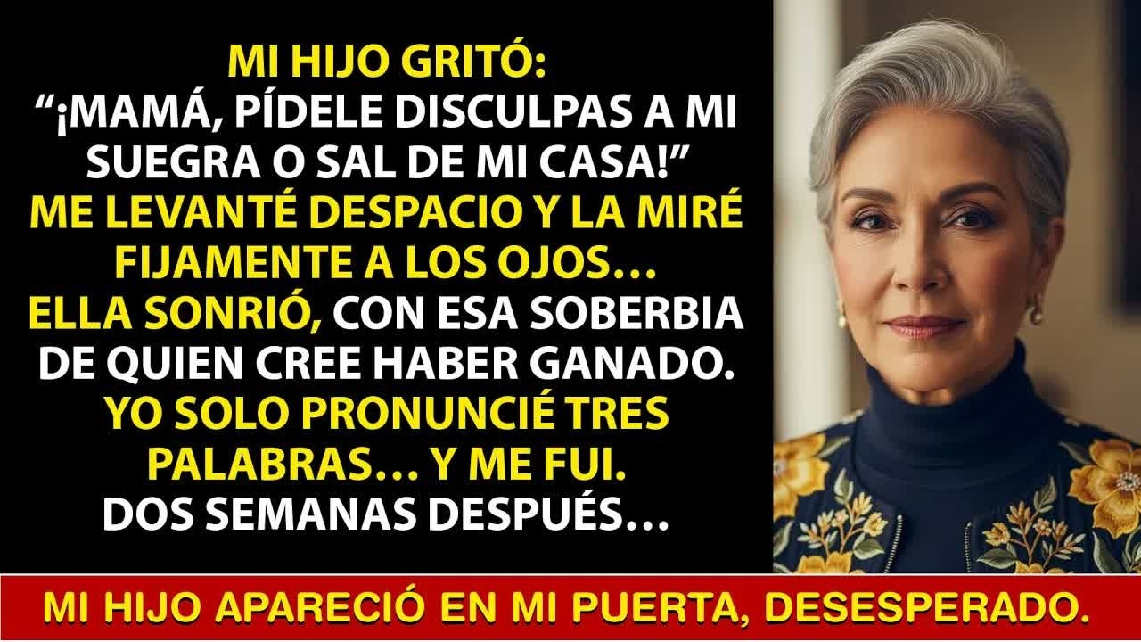 Mi Hijo Gritó： “¡Mamá, Pídele Disculpas A Mi Suegra O Sal De Mi Casa!”… Él No Esperaba Mi Respuesta