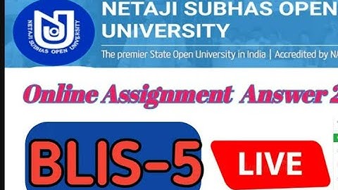 NSOU BLIS Paper 5 Assignment