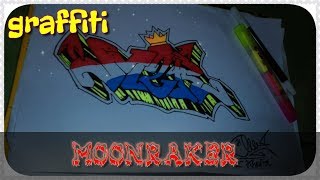 Belajar bikin graffiti bertuliskan M2R (MOONRAKER) keren