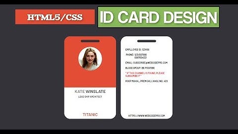 Simple ID Card UI Design Using HTML5 CSS