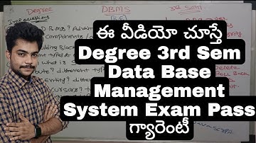 Degree 3rd sem Computer Science Data Base Management System important questions | #DBMS