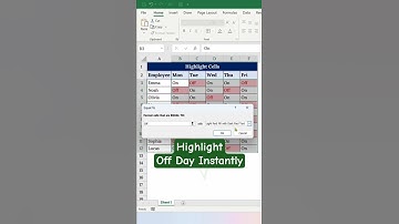 Highlight Off Days Instantly in Excel — No Formulas Needed!