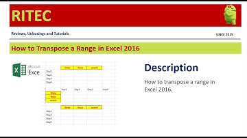 How to Transpose Rows and Columns in Excel 2016