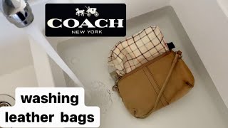 How to clean vintage Coach leather bags restore and wash leather DIY screenshot 4