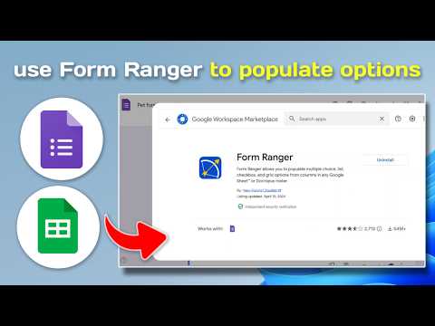 Google Forms-How to use Form Ranger to populate options from a Google Sheet