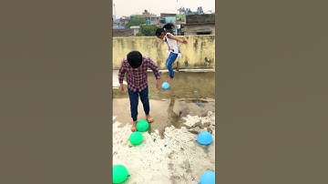 JUMPING ON WATER BALLOONS #shorts #shortsfeed  #shortsvideo #viral #trending #trendingshorts