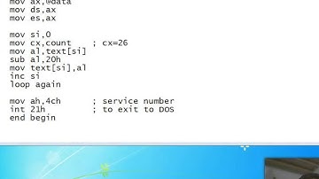 String Case Conversion using 8086