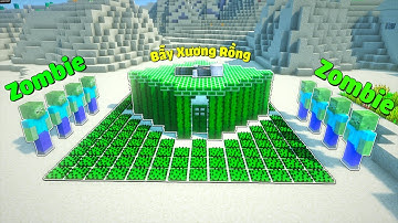 CÁCH XÂY NHÀ AN TOÀN BẰNG BẪY XƯƠNG RỒNG CHỐNG 1000 ZOMBIE TRONG MINECRAFT | Thử Thách SlenderMan
