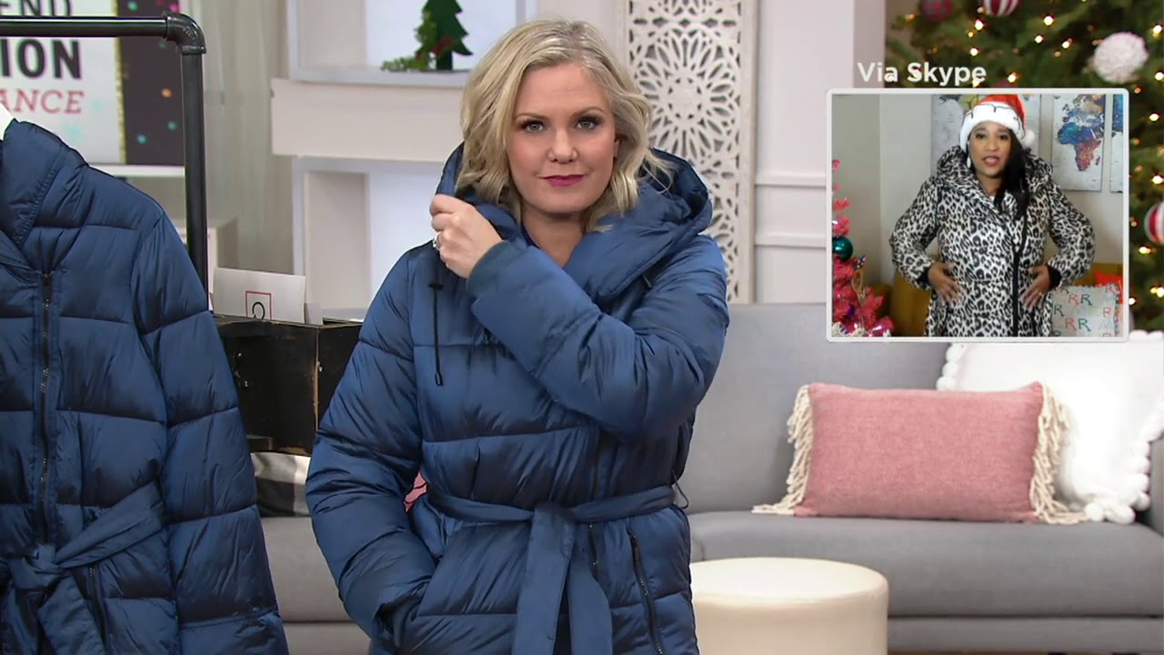Centigrade Printed or Solid Puffer w/ Asymmetric Zip and Belt on QVC