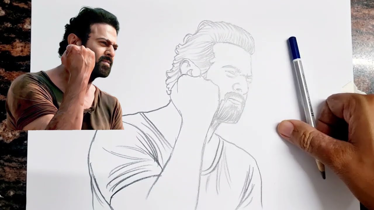 How to draw Prabhas Salaar Movie Drawing - YouTube
