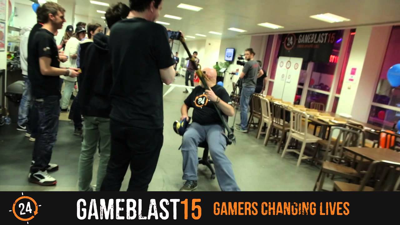 The First Annual GameBlast Desk Chair Race