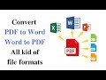 How to convert PDF files to MS word, doc, without software |pdf to all kind file format|