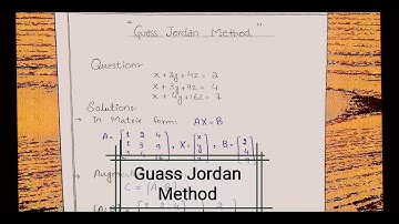 Gauss Jordan Method in Urdu with Example|Numerical analysis | gauss jordan method in urdu - Hindi