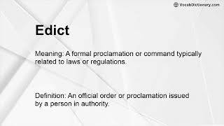Edict Meaning