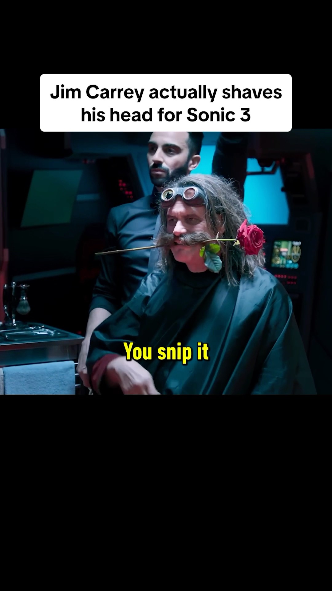 Imagine not only cutting Jim Carrey’s hair, but cutting it ON CAMERA FOR A MOVIE. #sonic #movie