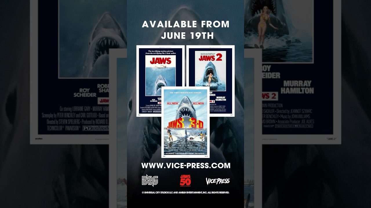 Jaws 50th Anniversary Collection - Movie Posters & Multi-Layer Acrylic