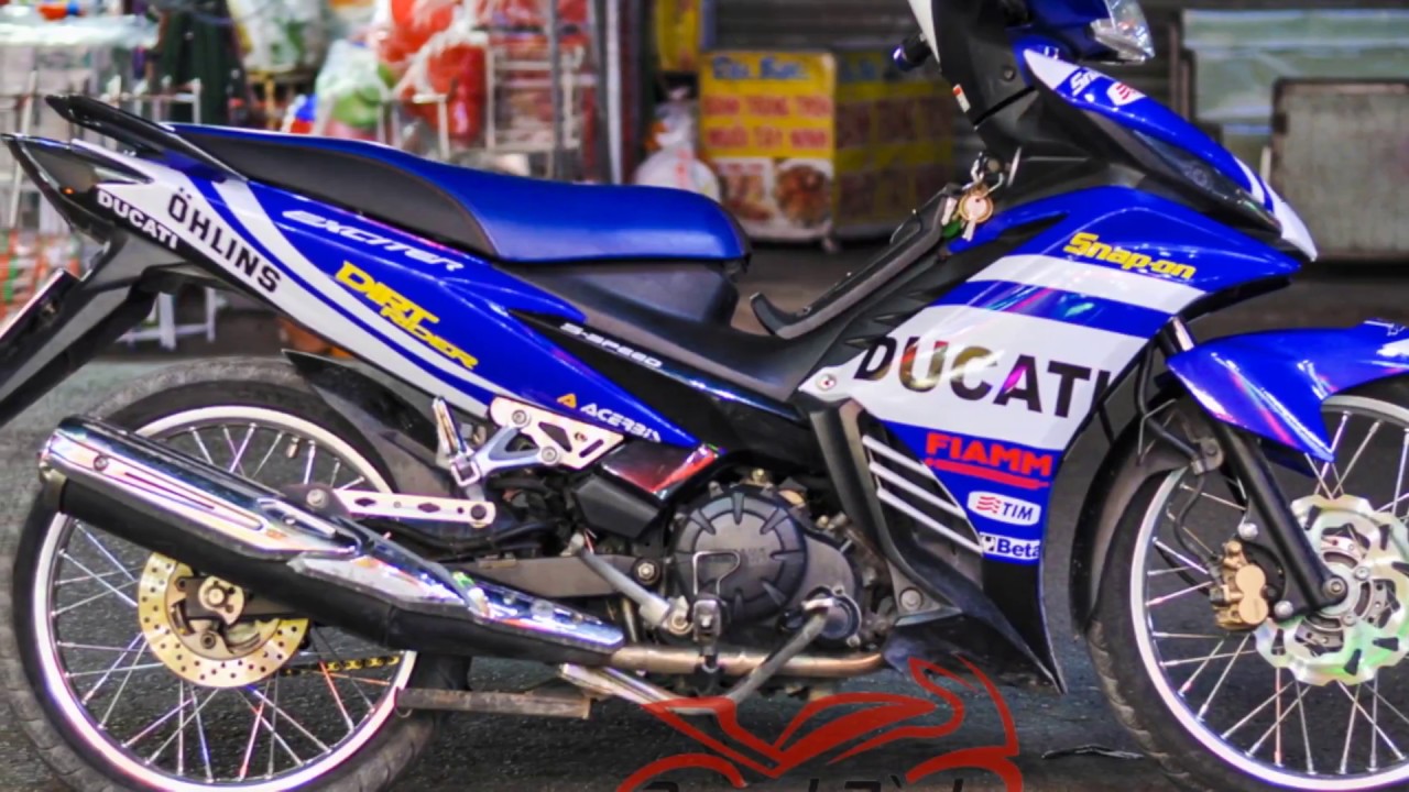 Exciter 135cc màu trắng xanh GP 2014 côn tay 5 số  2banhvn