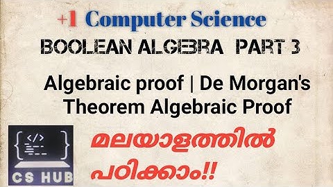 Algebraic proof | De Morgan