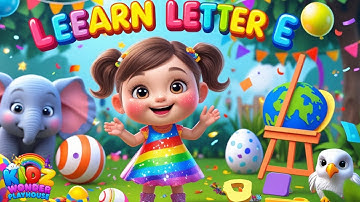 Learn Letter E | Fun ABC Song for Kids | Elephant, Egg, Eagle & More
