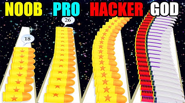 NOOB vs PRO vs HACKER vs GOD Bullet Stack Run 3D