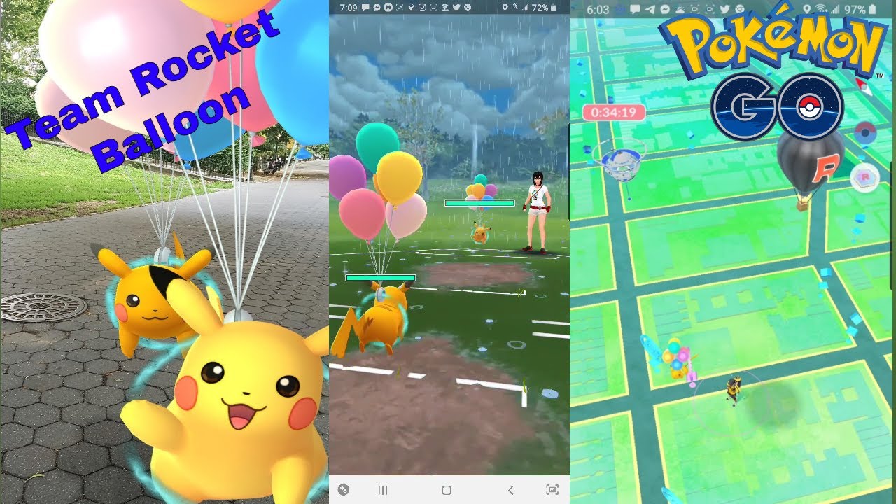 Pokémon GO Shiny Pikachu Flying With a 5-Shaped Balloon – Trade