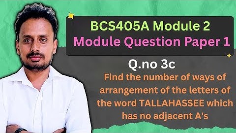 BCS405A Module 2 |Model Question Paper 1 (Q. 3c) |Discrete Mathematics |Permutations  & Combinations