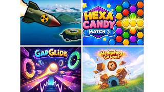 Missiles and Drones Strike on Military Base - Hedgehog Go Home - GapGlide - Hexa Candy Match 3 screenshot 1