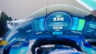 Albon con la williams fw48 a 338 km/h Miami 2026 qualifiche 1