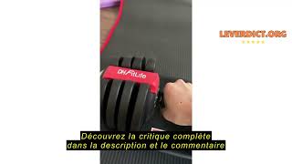 DH FitLife haltère réglable de 1,5 à 18 kg avec base de rangement pour musculation femme et homme, set d'haltères avec plaques de poids, gain de place pour l'entraînement, poids variables 12