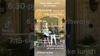 Night Time Routine For Pre Teen