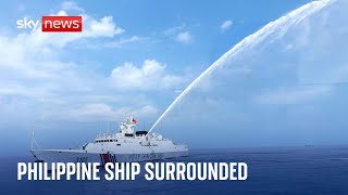 : How a Philippine coastguard ship ended up being surrounded by 12 Chinese vessels