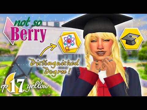 🎓 We Graduated University! | YELLOW #17 🌙 NOT SO BERRY CHALLENGE | The Sims 4