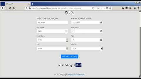Lichess Blitz Rating to FIDE Rating