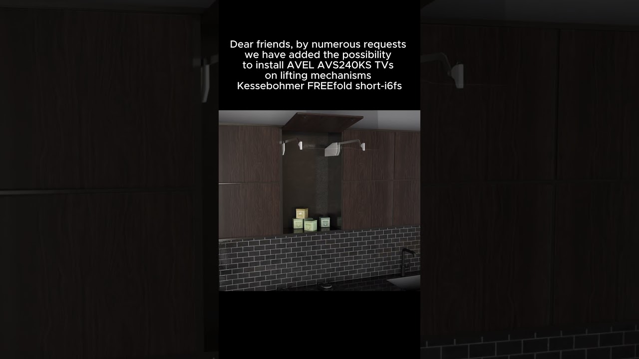 Built-in TVs AVEL AVS240KS with lifting mechanism KESSEBOHMER FREEfold short-I6fs 