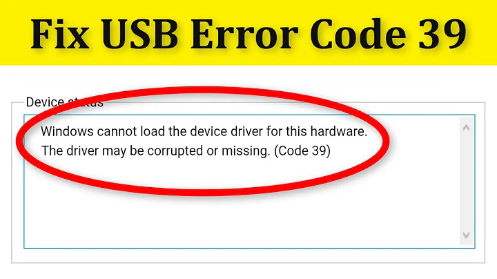 Fix USB Error Code 39 Windows 10/8/7 || The Driver May Be Corrupted Or Missing (Code 39)