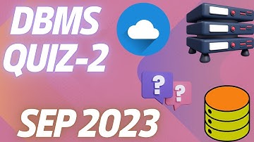 DBMS Quiz 2 PYQ Sep 2023