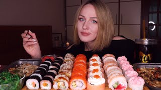 MUKBANG | Суши/роллы, лапша вок, чука | Sushi/rolls, wok noodles, chuka не ASMR