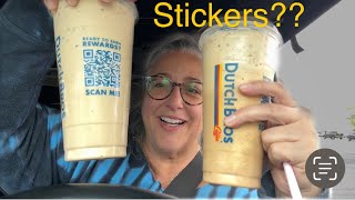 Dutch Bros Stickers and A Sugar Free Kicker - Irish Cream Coffee Drink 