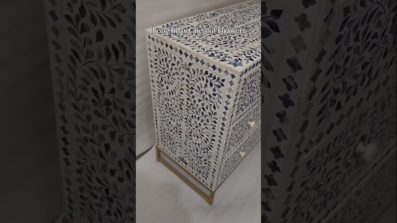 Timeless Elegance  Bone Inlay Chest of Drawers 